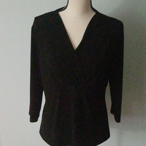Liz& CO. Black Women's Long Sleeve  Blouse Size L